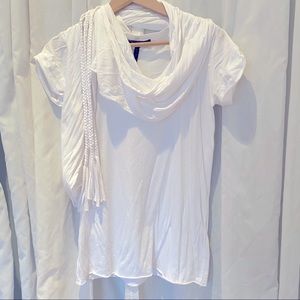 BCBG braided tassel scarf tee